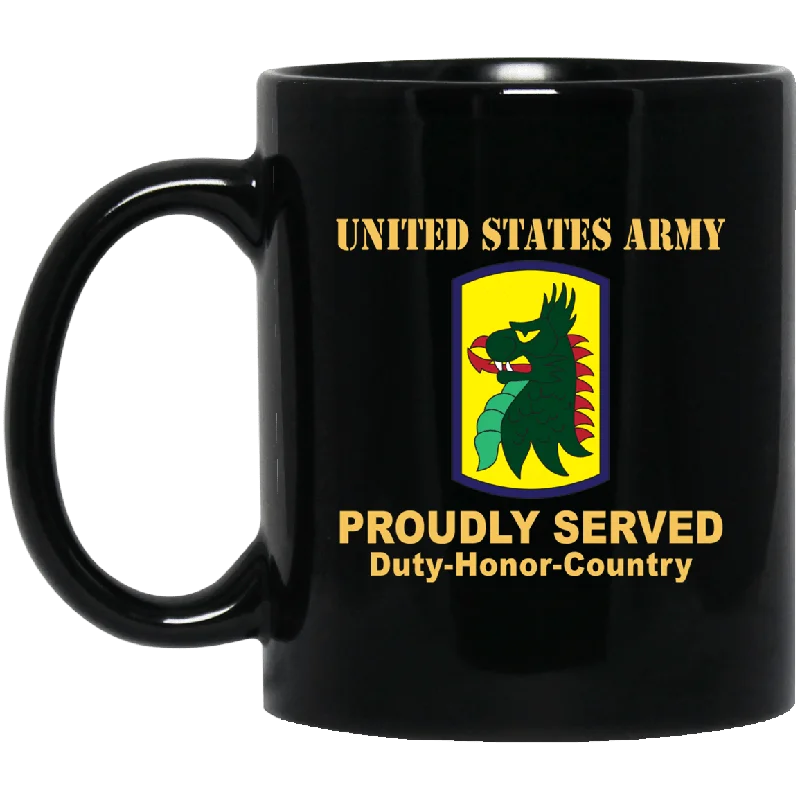 personalized travel cups for holiday gifts-US ARMY 455TH CHEMICAL BRIGADE- 11 oz - 15 oz Black Mug