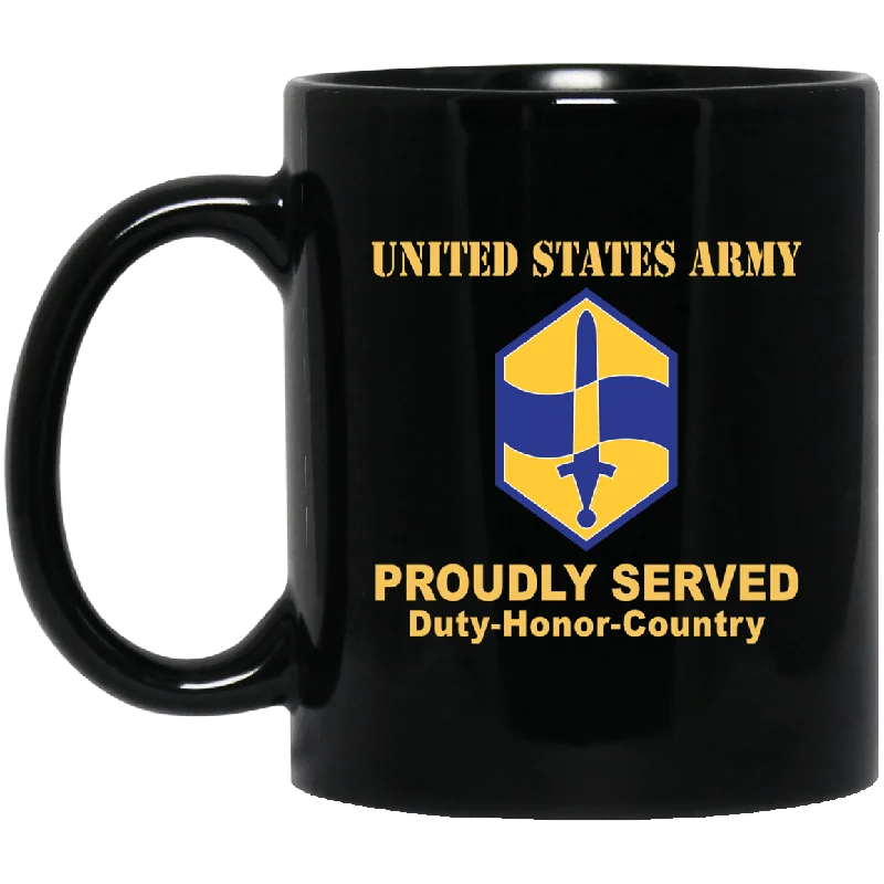 personalized coffee cups for special occasions-US ARMY 460 CHEMICAL BRIGADE- 11 oz - 15 oz Black Mug