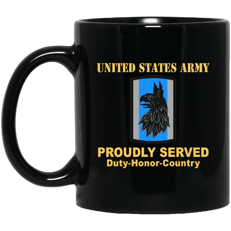 reusable coffee mugs with logos-US ARMY 470 MILITARY INTELLIGENCE BRIGADE- 11 oz - 15 oz Black Mug