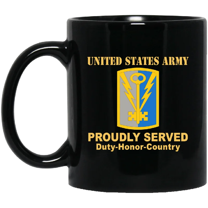 funny mugs with animals for gifts-US ARMY 501 MILITARY INTELLIGENCE BRIGADE- 11 oz - 15 oz Black Mug