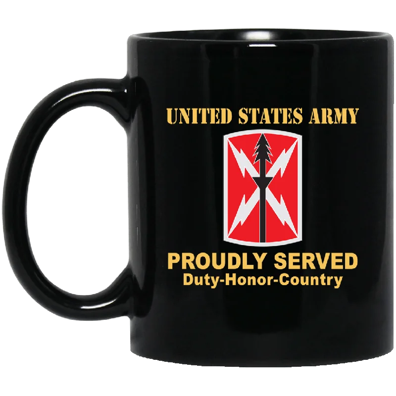 stylish ceramic mugs for office-US ARMY 516 SIGNAL BRIGADE- 11 oz - 15 oz Black Mug