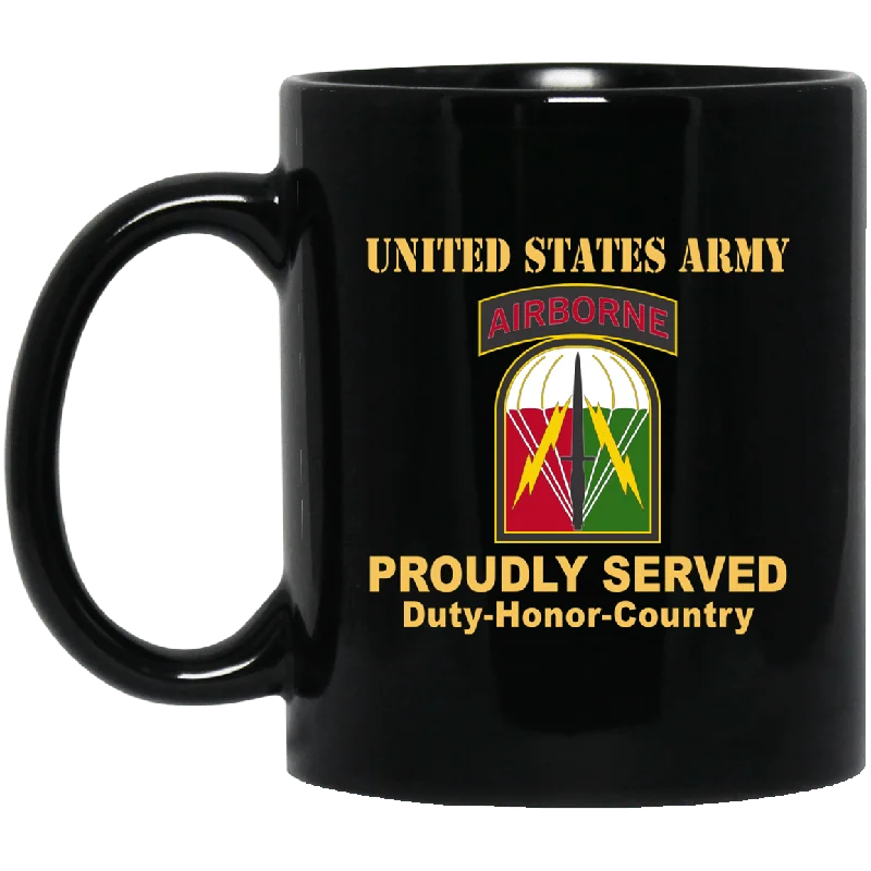 large ceramic coffee cups for home-US ARMY 528 SUSTAINMENT BRIGADE- 11 oz - 15 oz Black Mug