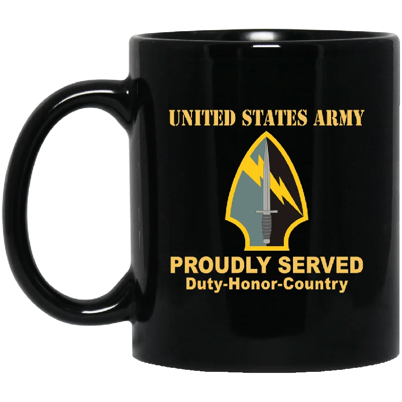 glass mugs for iced coffee-US ARMY 560 BATTLEFIELD SURVEILLANCE BRIGADE- 11 oz - 15 oz Black Mug