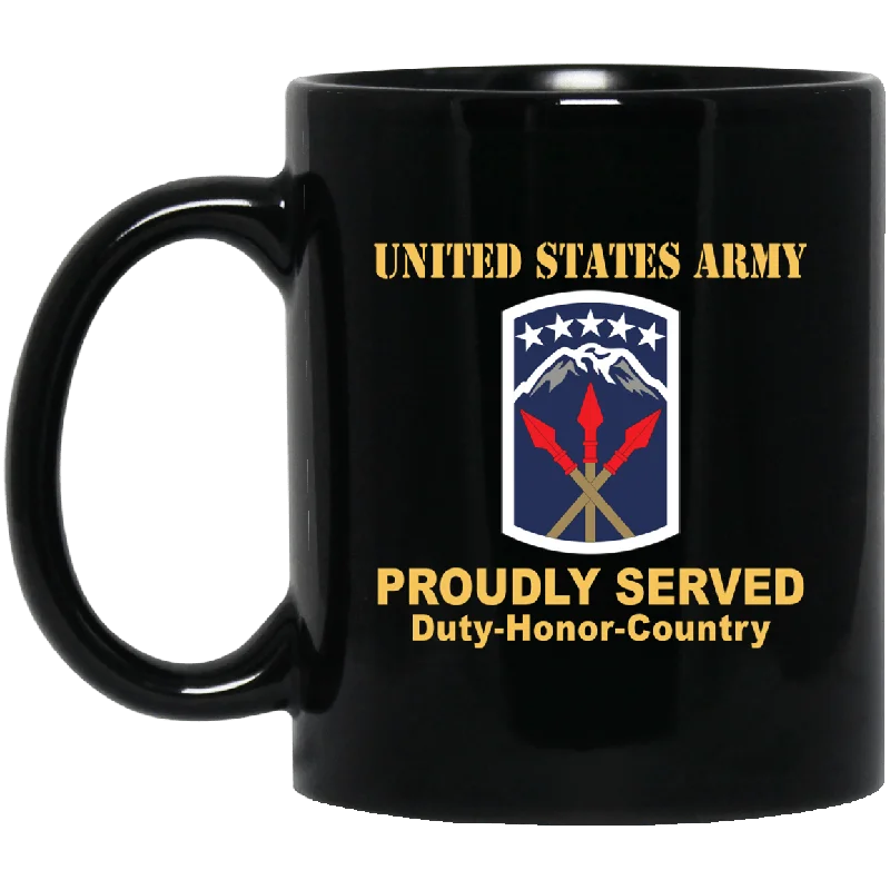 best ceramic coffee mugs for gifts-US ARMY 593 SUSTAINMENT BRIGADE- 11 oz - 15 oz Black Mug