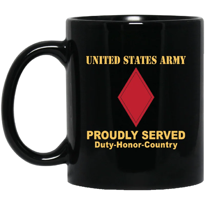 durable ceramic mugs for hot drinks-US ARMY 5TH INFANTRY DIVISION- 11 oz - 15 oz Black Mug