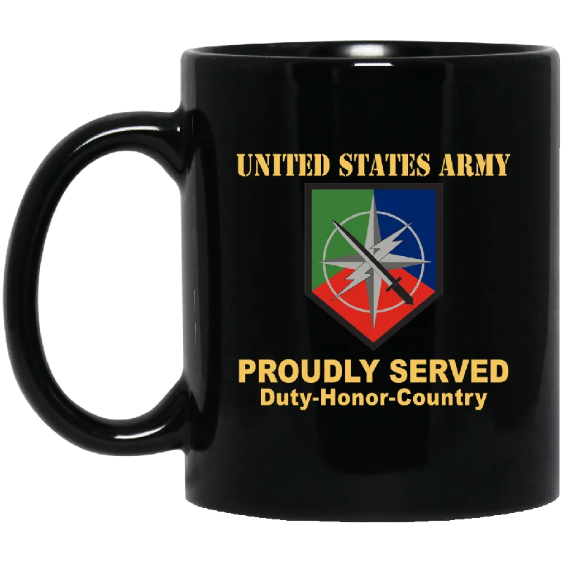 custom coffee cups for office parties-US ARMY 648 MANEUVER ENHANCEMENT BRIGADE- 11 oz - 15 oz Black Mug