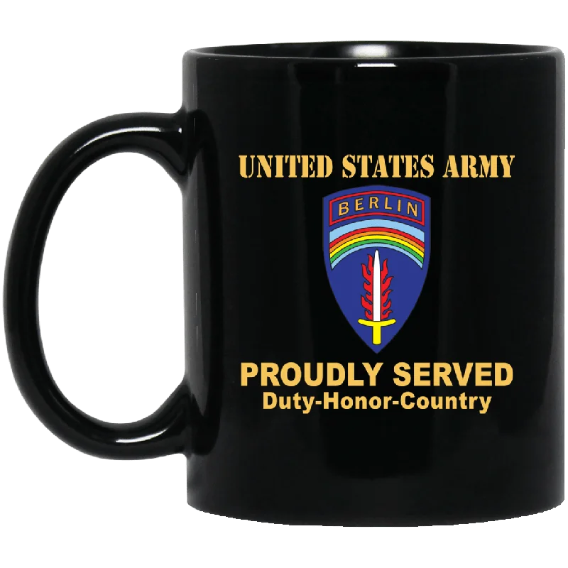 modern coffee mugs with lids-US ARMY BERLIN COMMAND- 11 oz - 15 oz Black Mug