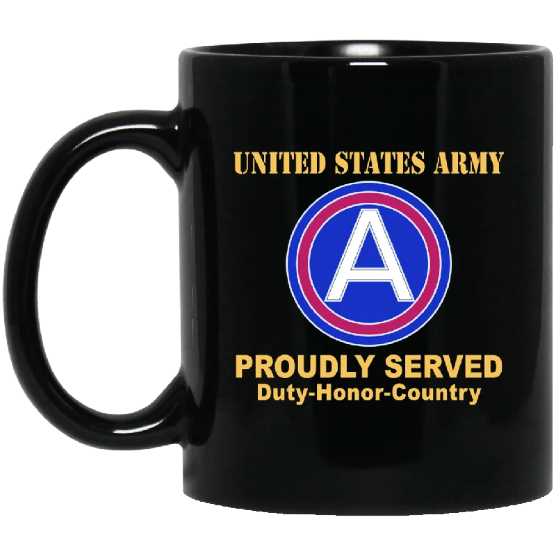 stylish travel mugs for tea lovers-US ARMY CENTRAL CSIB- 11 oz - 15 oz Black Mug