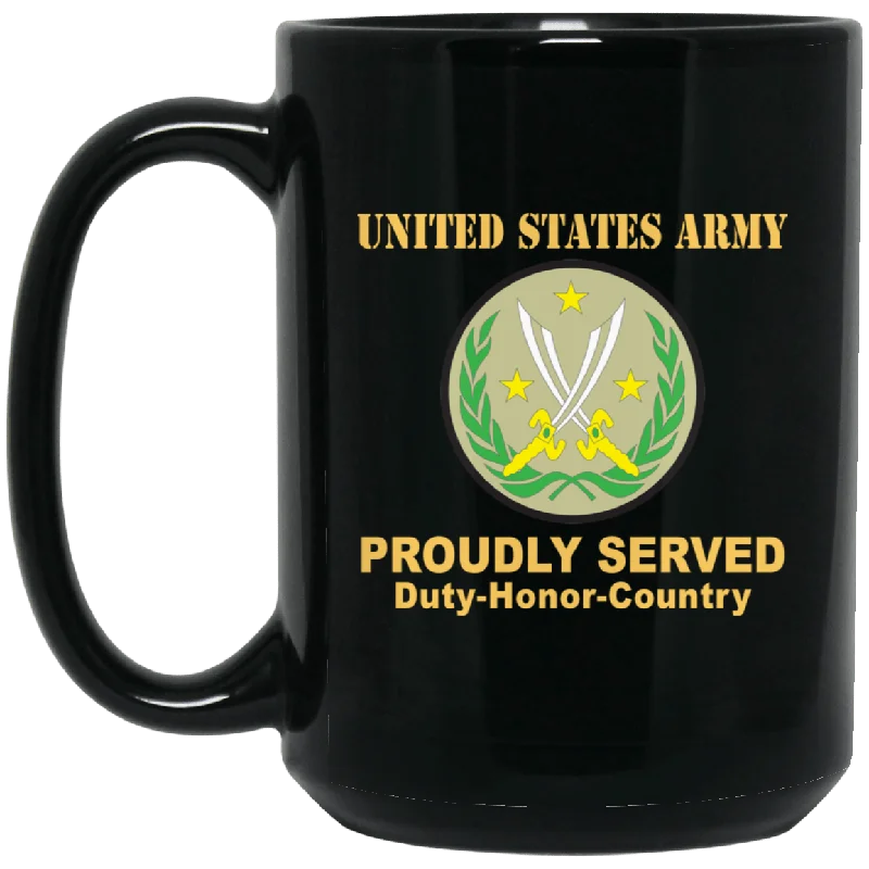 personalized travel mugs for birthdays-US ARMY CSIB COMBINED JOINT TASK FORCE - OPERATION INHERENT RESOLVE- 11 oz - 15 oz Black Mug