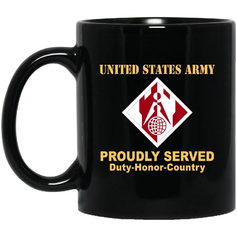 quirky ceramic mugs for unique gifts-US ARMY CSIB CORPS OF ENGINEER- 11 oz - 15 oz Black Mug