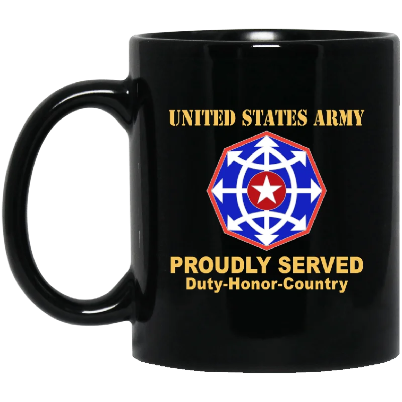 durable coffee mugs for workstations-US ARMY CSIB CRIMINAL INVESTIGATION COMMAND- 11 oz - 15 oz Black Mug