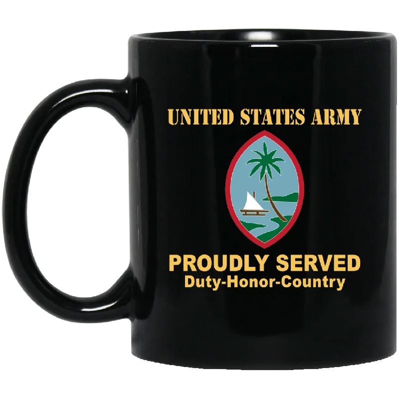 elegant mugs for tea drinkers-US ARMY CSIB GUAM ARMY NATIONAL GUARD ELEMENT JOINT FORCE HEADQUARTERS- 11 oz - 15 oz Black Mug