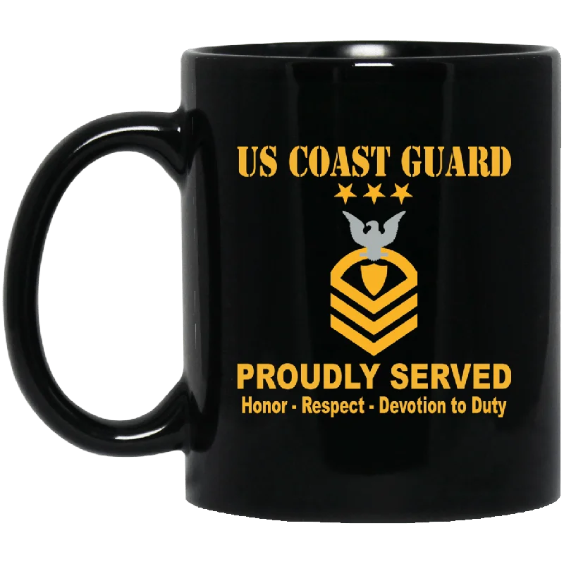 large thermal coffee mugs for travel-US Coast Guard E-9 Master Chief Petty Officer Of The Coast Guard E9 MCPOC Chief Petty Officer 11 oz - 15 oz Black Mug