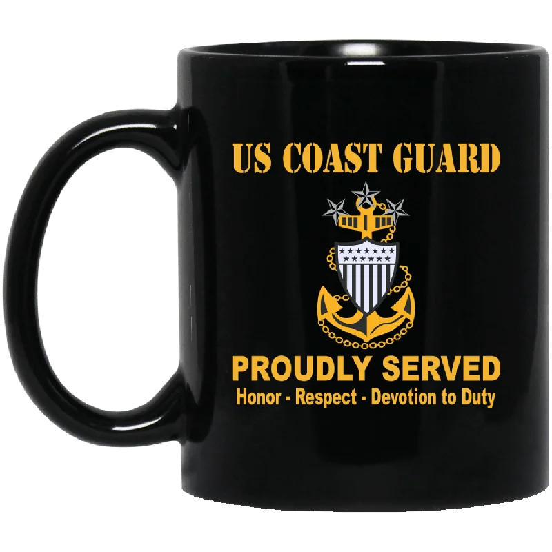 funny coffee cups for morning routines-US Coast Guard E-9 Master Chief Petty Officer Of The Coast Guard E9 MCPOC Senior Enlisted Advisor Collar Device 11 oz - 15 oz Black Mug