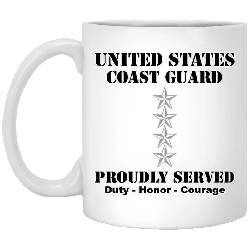 custom coffee mugs with wedding dates-US Coast Guard O-10 Admiral O10 ADM Flag Officer Ranks White Coffee Mug - Stainless Travel Mug