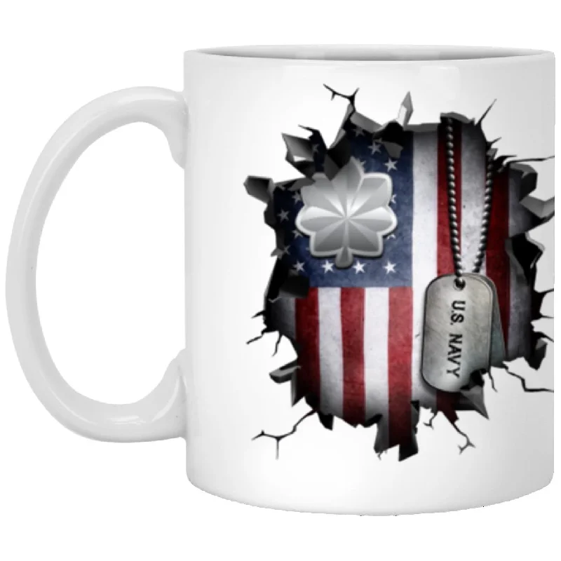 large mugs for coffee lovers-US Navy O-5 Commander O5 CDR Senior Officer  3D Break Effect Coffee Mug 11oz - 15oz White Mug