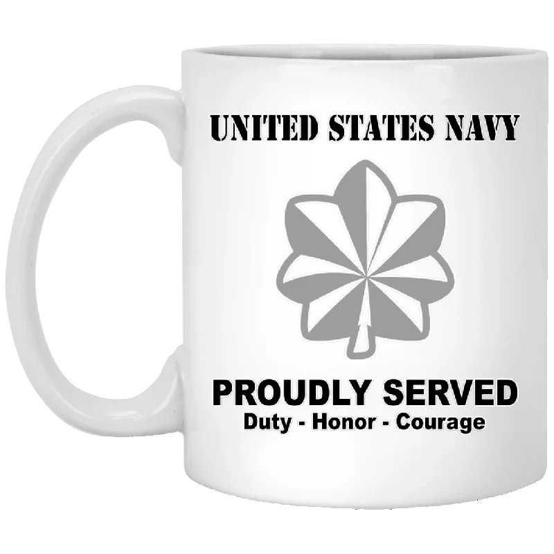 mugs for cold drinks on the go-US Navy O-5 Commander O5 CDR Senior Officer Ranks T shirt White Coffee Mug - Stainless Travel Mug