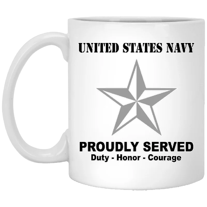 eco-friendly ceramic mugs for coffee-US Navy O-7 Rear Admiral Lower Half O7 RDML Flag Officer Ranks T Shirt White Coffee Mug - Stainless Travel Mug