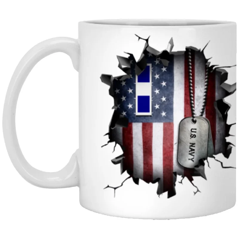 best travel mugs for winter mornings-US Navy W-3 Chief Warrant Officer 3 W3 CW3 Warrant Officer 3D Break Effect Coffee Mug 11oz - 15oz White Mug