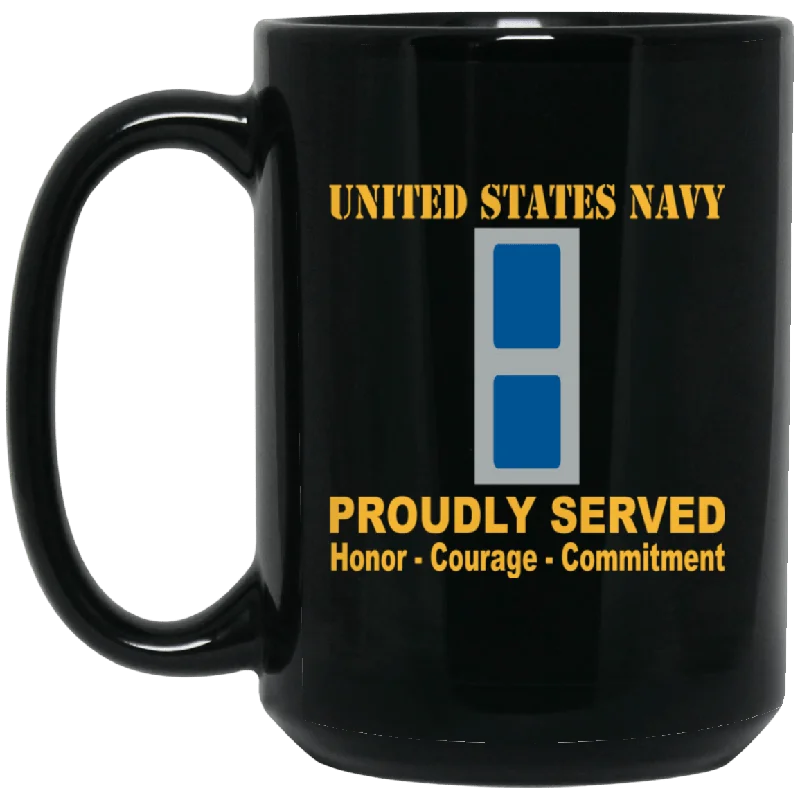 stylish tea mugs for special occasions-US Navy W-3 Chief Warrant Officer 3 W3 CW3 Warrant Officer Black Mug 11 oz - 15 oz