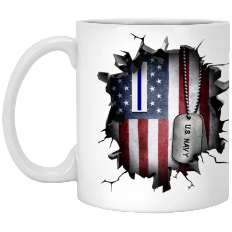 insulated tea mugs for work-US Navy W-5 Chief Warrant Officer 5 W5 CW5 Warrant Officer Ranks 3D Break Effect Coffee Mug 11oz - 15oz White Mug