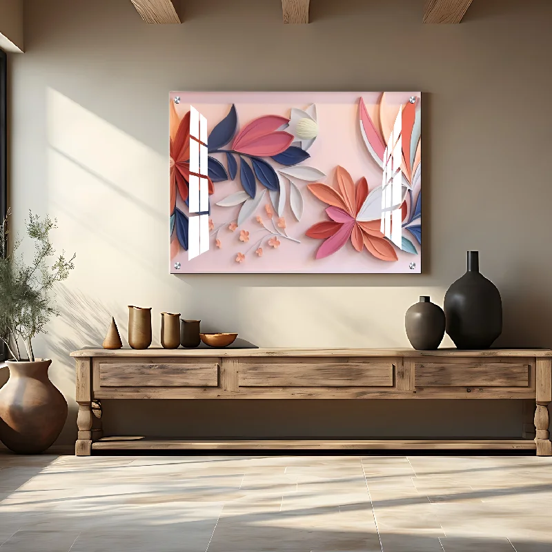 artistic wall decor for bedroom-3D Colorful Flowers Luxury Wall Art Painting