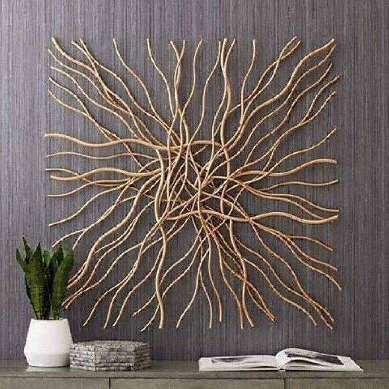 modern botanical art for bedroom-Abstract Lines Wall Hanging