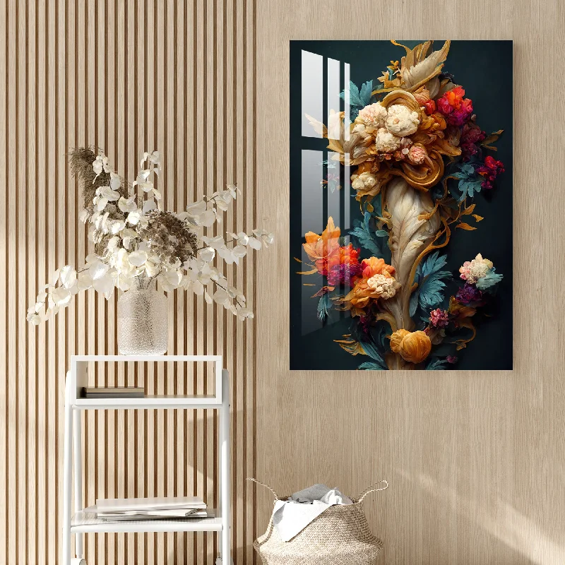 creative minimalist wall art-Alluring Colorful Flower Bouquet Acrylic Wall Art