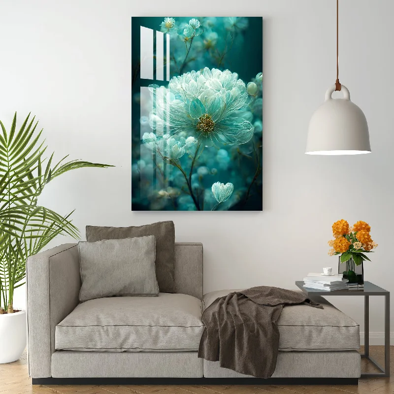 vintage nature canvas paintings-Alluring Turquoise Acrylic Wall Art