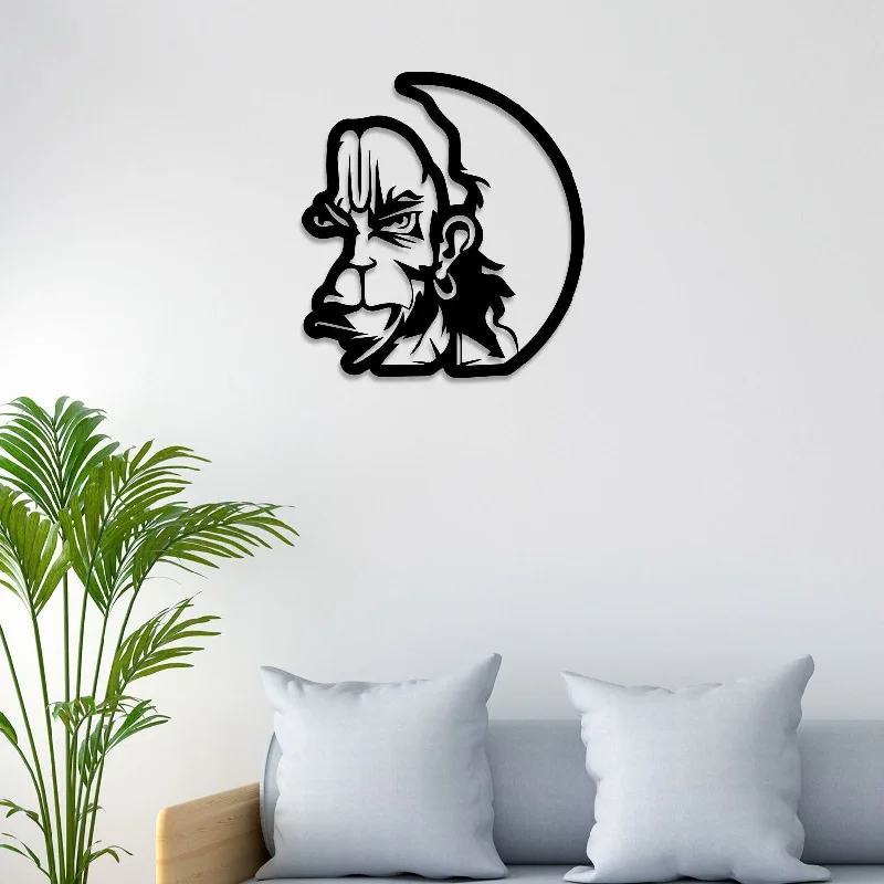 artistic wall decor for bedroom-Angry Hunuman Metal Wall Art