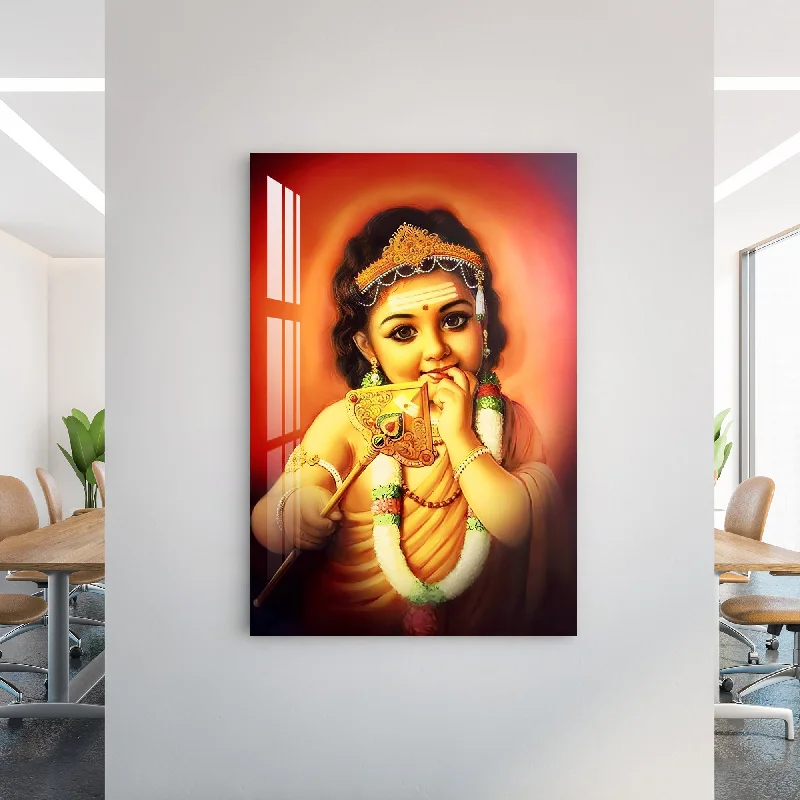 botanical wall prints for living room-Baby Murugan Acrylic Wall Art