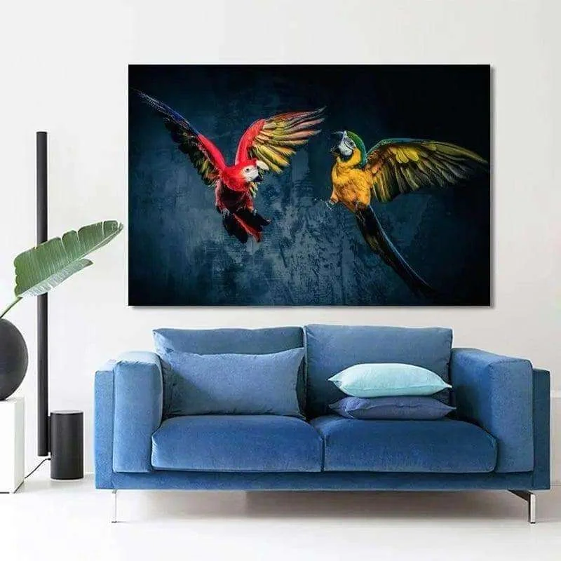 contemporary art for home-Beautiful Parrots Painting