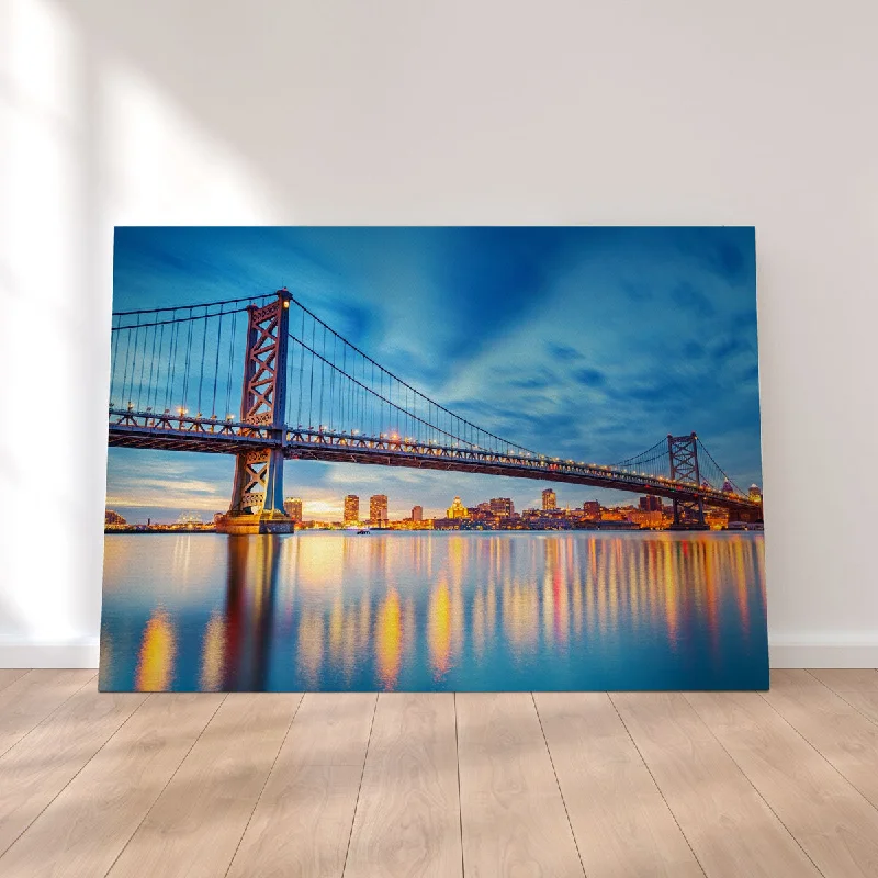 large abstract art prints for home-Ben Franklin Bridge