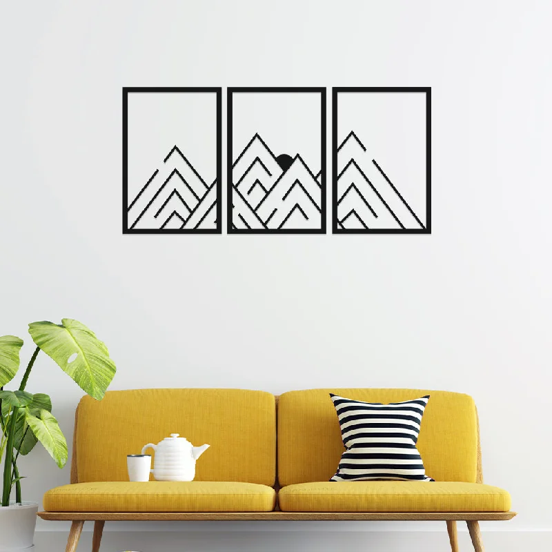 tropical themed wall prints-Simplest Mountain View Metal Wall Art