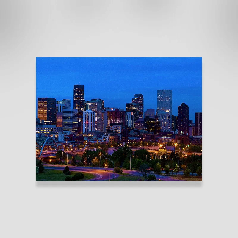 large contemporary wall prints-Denver Skyline