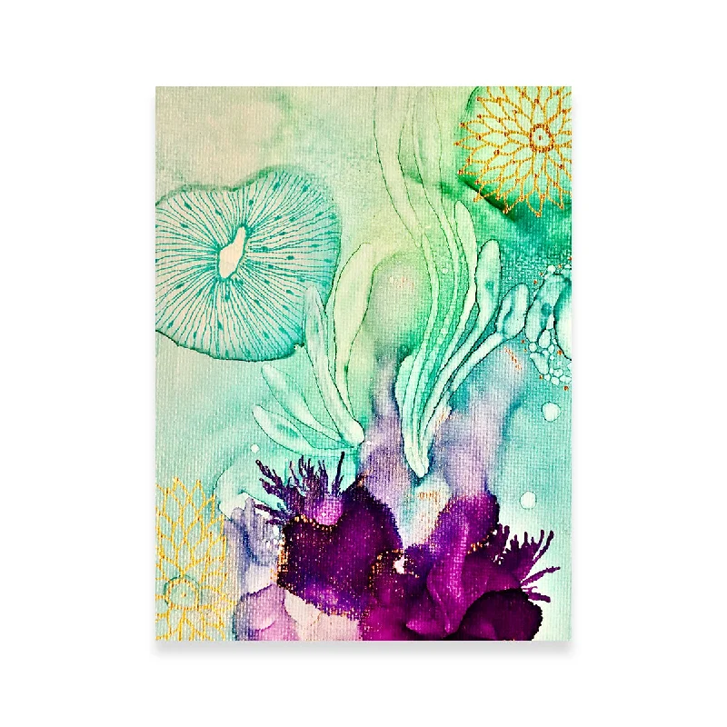 boho chic canvas wall art-Emerald Waters