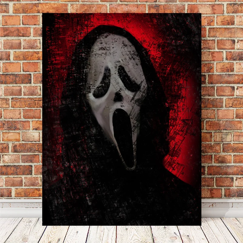 contemporary black and white art-Ghost Mask