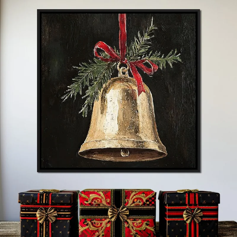 modern nature wall prints-Golden Holidays Bell