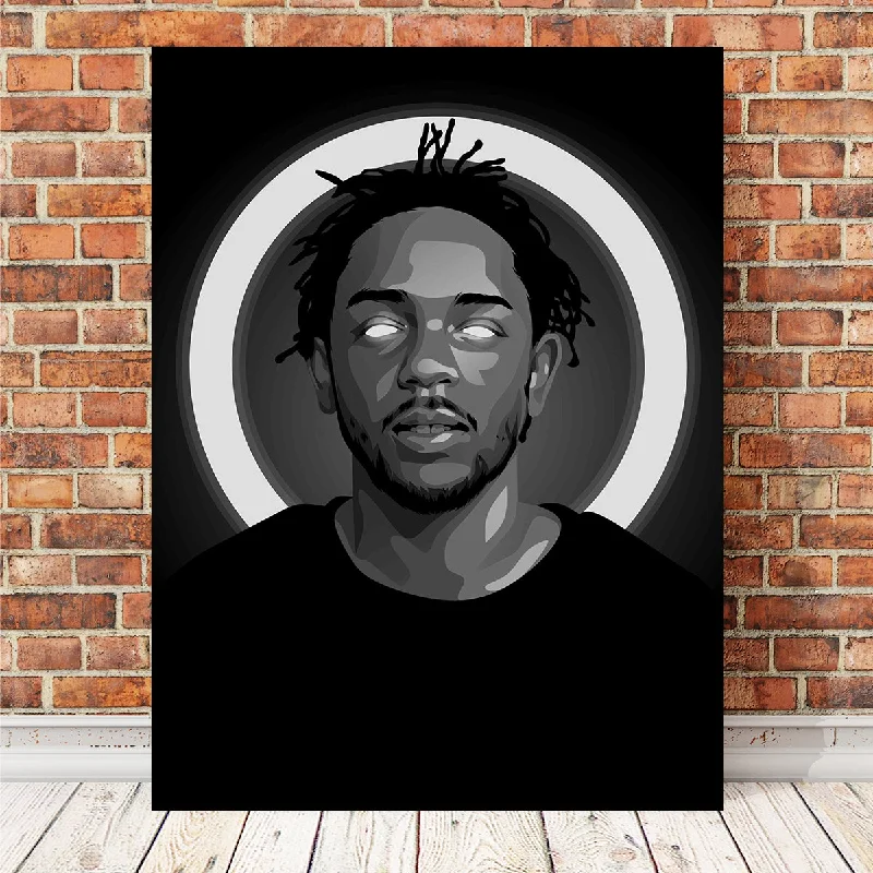 abstract photography wall art-Grayscale Kendrick Lamar