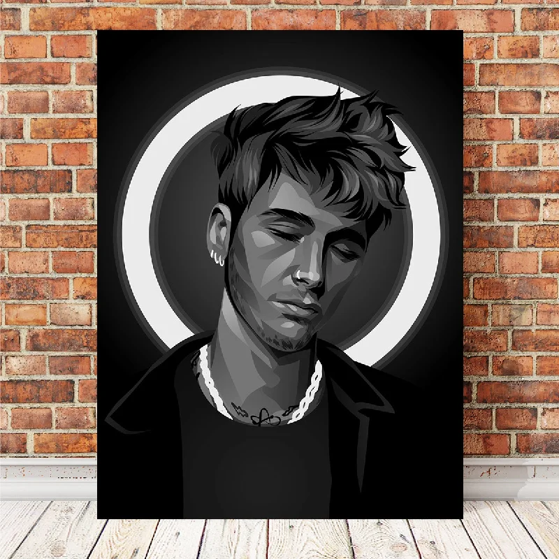 modern pop art canvas prints-Grayscale MGK