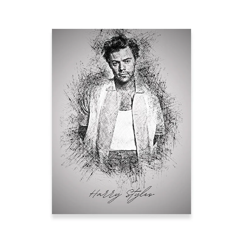 coastal art prints for home decor-Harry Styles Sketch