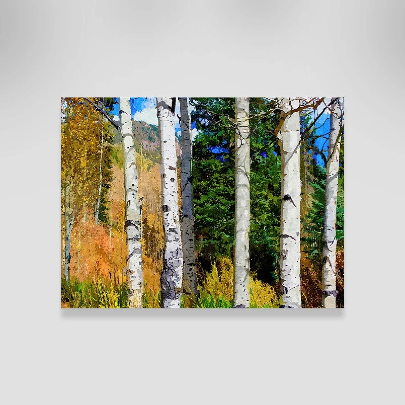 abstract city wall prints-Hillside Aspen Grove