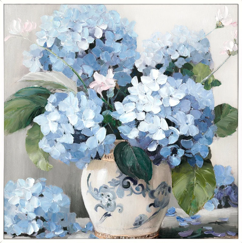 urban landscape prints for wall-Hydrangea Bloom Blue 80x80cm