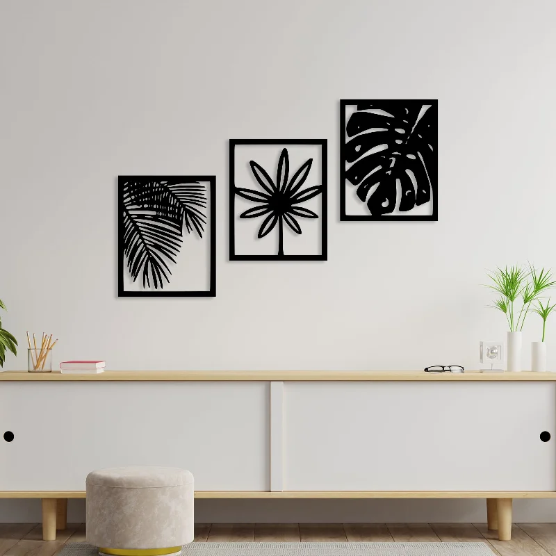 cityscape art prints for living room-Leaf Sets Metal Wall Art