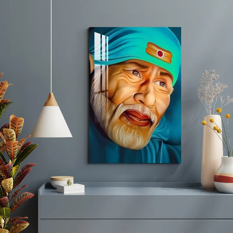 ocean wave canvas art-Lord Sai Baba Acrylic Wall Art