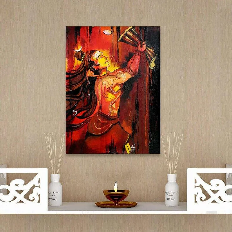 coastal landscape wall decor-Lord Shiva Oil Painting