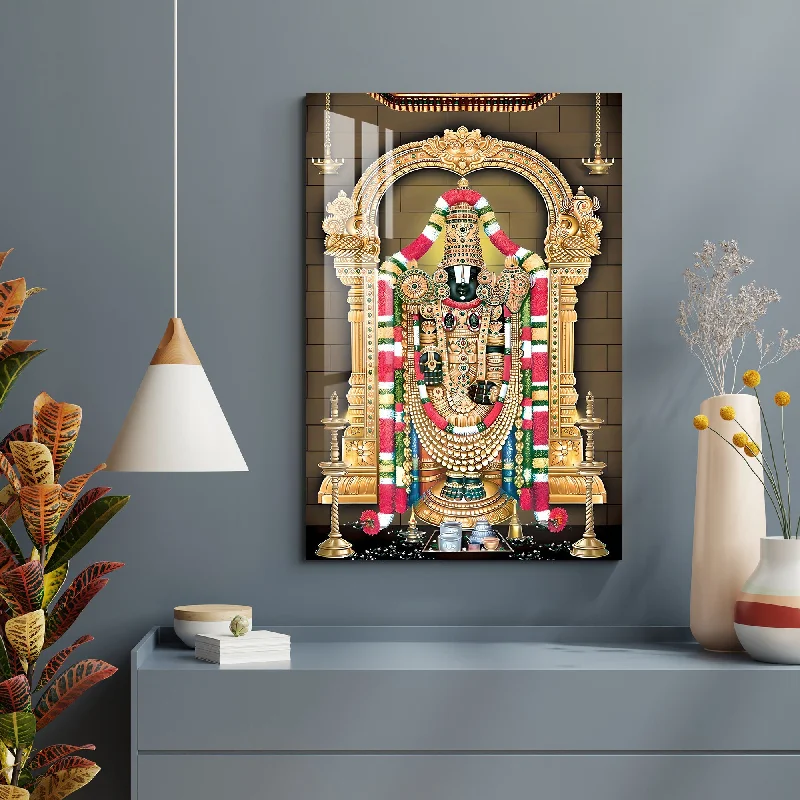 botanical watercolor wall art-Lord Tirupati Acrylic Wall Art