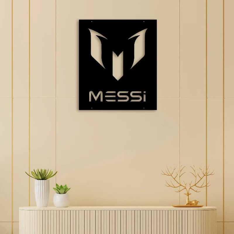 motivational quote wall canvas-Messi Lover Metal Wall Art