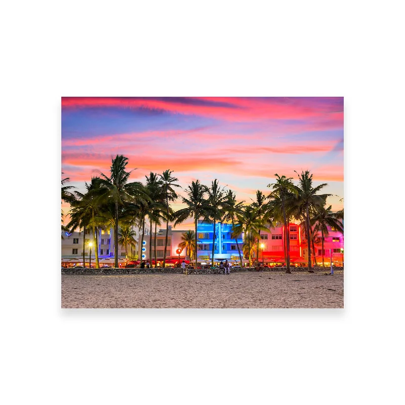 oversized cityscape prints-Miami Beach Ocean Drive