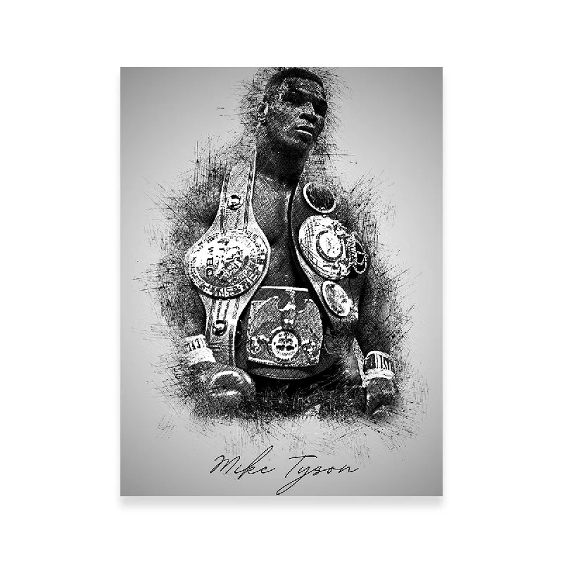 playful vintage art prints-Mike Tyson